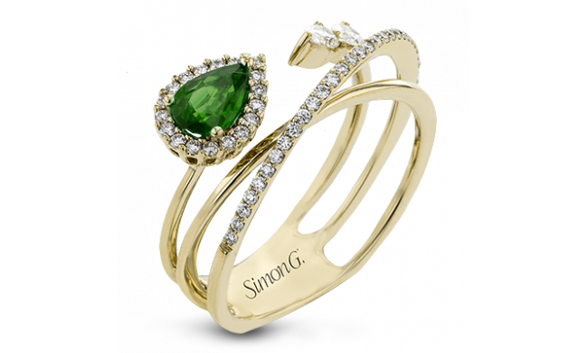 Simon G. Color Ring 18k Gold (Yellow) 0.42 ct Emerald 0.34 ct Diamond - LR2266-Y-18K