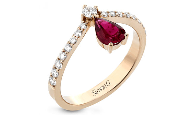 Simon G. Color Ring 18k Gold (Rose) 0.65 ct Ruby 0.37 ct Diamond - LR2333-R-18K