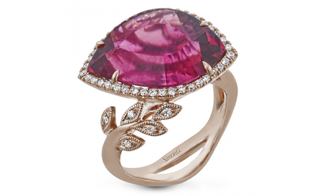 Simon G. Color Ring 18k Gold (White) 9.98 ct Rubellite 0.29 ct Diamond - LR2710-18K