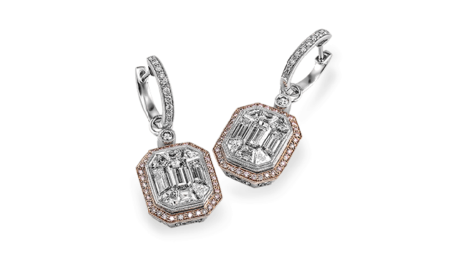 Simon G. Earring 18k Gold (Rose, White) 4.56 ct Diamond - ME2061-18KRW