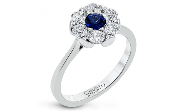 Simon G. Color Ring 18k Gold (White) 0.3 ct Sapphire 0.66 ct Diamond - LR1177-18K
