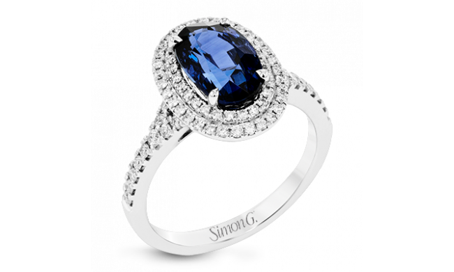 Simon G. Color Ring 18k Gold (White) 2.98 ct Sapphire 0.42 ct Diamond - MR2857-18K-S