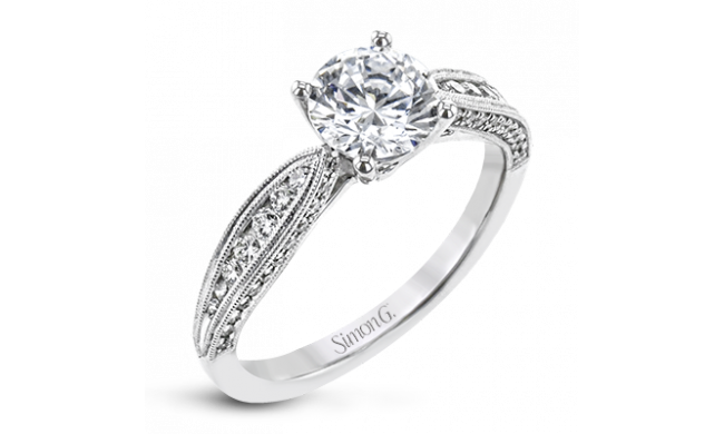 Simon G. 0.33 ctw Straight 18k White Gold Round Cut Engagement Ring - TR784-W-18KS