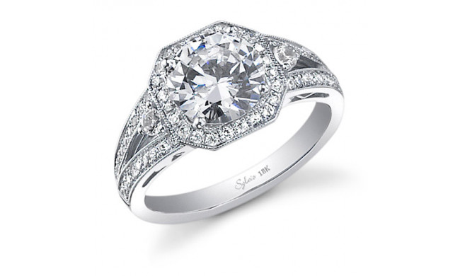 0.45tw Semi-Mount Engagement Ring With 2ct Round Head - sy442