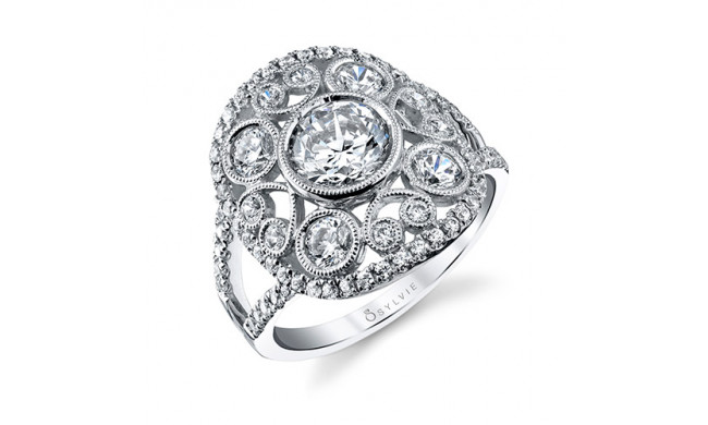 1.15tw Semi-Mount Engagement Ring With 1ct Round Head - s1238