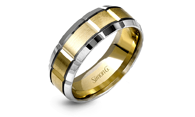 Simon G. Men Ring 14k Gold (White, Yellow) - LG112-14K