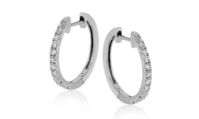 Simon G. Hoop Earring 18k Gold (White) 0.25 ct Diamond - ER359-18K