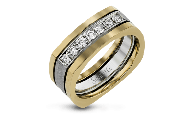 Simon G. Men Ring 14k Gold (White, Yellow) 0.41 ct Diamond - LG158-14K
