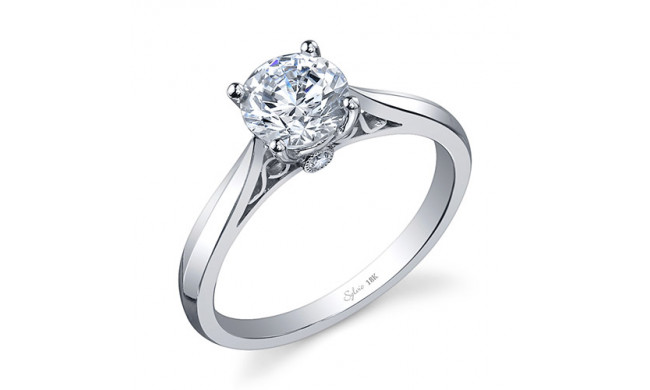 0.03tw Semi-Mount Engagement Ring With 1ct Round Head - sy904