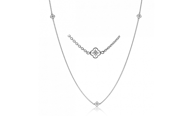 Simon G. Necklace 18k Gold (White) 0.08 ct Diamond - CH114-18K