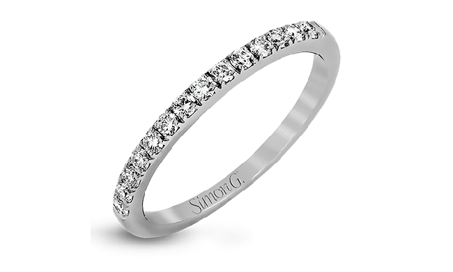 Simon G. 0.58 ctw Bridal Set 18k White Gold Round Cut Engagement Ring - MR1686-W-18KB