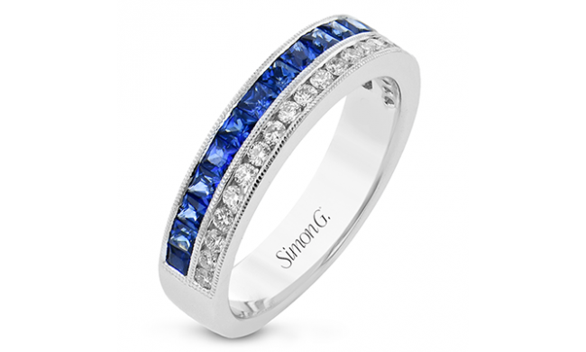 Simon G. Right Hand Ring 18k Gold (White) 0.97 ct Sapphire 0.27 ct Diamond - LR2939-18K