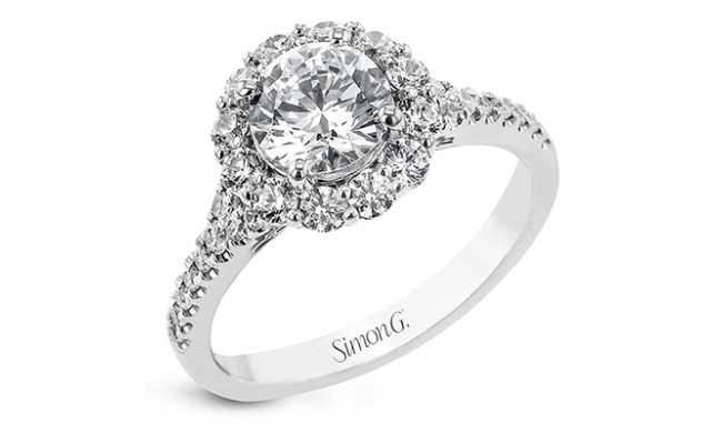 Simon G. 0.73 ctw Halo 18k White Gold Round Cut Engagement Ring - LR2696-W-18KS