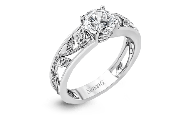 Simon G. 0.09 ctw 18k White Gold Round Cut Engagement Ring - MR2100-W-18KS
