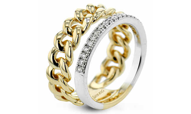 Simon G. Right Hand Ring 18k Gold (White, Yellow) 0.23 ct Diamond - LR2995-18K2T