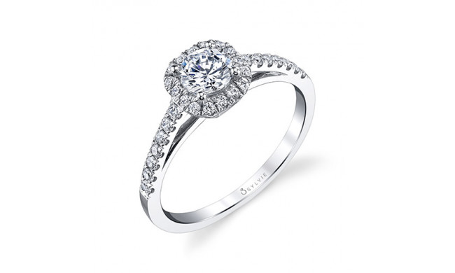 0.34tw Semi-Mount Engagement Ring With 1ct Round Head - sy728