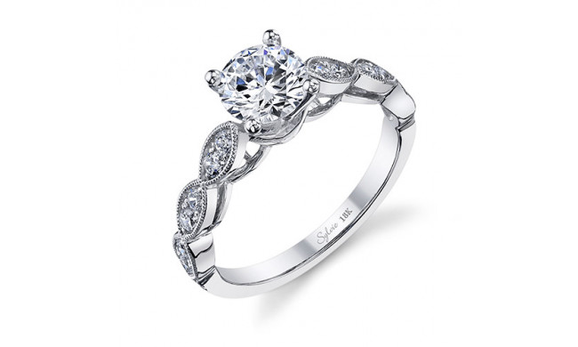 0.36tw Semi-Mount Engagement Ring With 1ct Rb Head - sy968