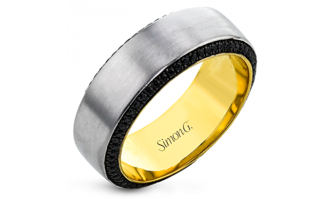 Simon G Men Ring 14k Gold (Black, White) 0.5 ct Diamond - MR2273-8-14K
