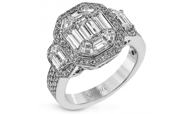 Simon G. Halo 18k White Gold Engagement Ring - LP2061-B-W-18K