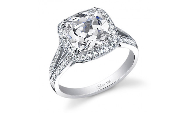 0.43tw Semi-Mount Engagement Ring With 2ct Cushion Head - sy453