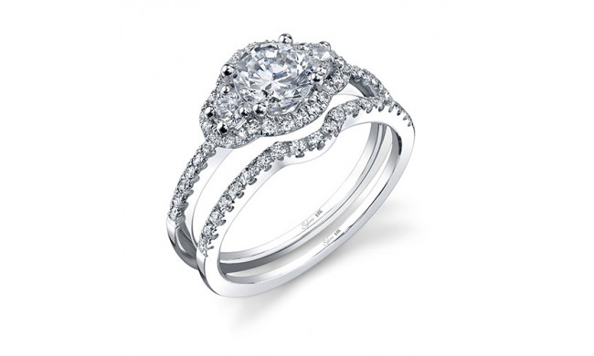 0.42tw Semi-Mount Engagement Ring With 3/4ct Round Head - sy693s