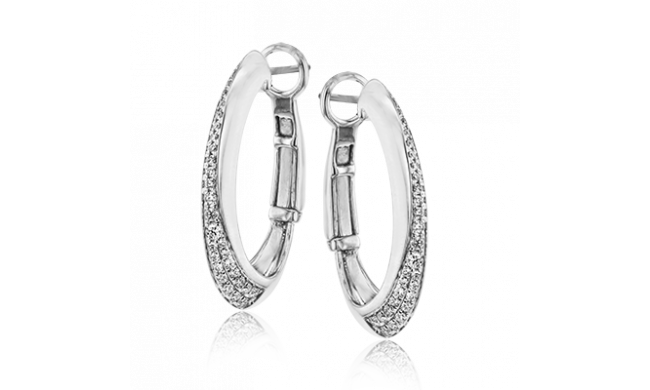 Simon G. Hoop Earring 18k Gold (White) 0.27 ct Diamond - LE4402-18K