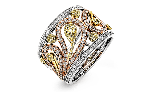 Simon G. Right Hand Ring Platinum (Rose, White, Yellow) 0.75 ct Diamond - MR1426-B-PT