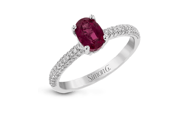 Simon G. Color Ring 18k Gold (White) 0.9 ct Ruby 0.31 ct Diamond - LP2128-18K-S