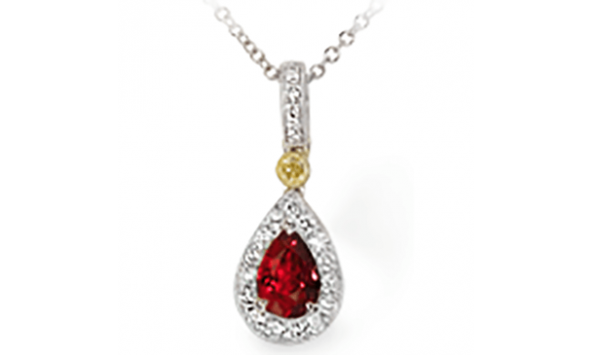 Simon G. Color Pendant 18k Gold (White, Yellow) 0.4 ct Ruby 0.17 ct Diamond - MP1299-18K-S