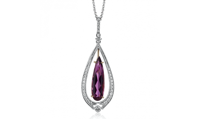 Simon G. Color Pendant 18k Gold (Rose, White) 2.16 ct Rubellite 0.32 ct Diamond - TP493-18K-S