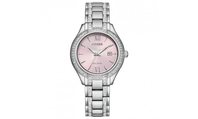 CITIZEN Eco-Drive Dress/Classic Crystal Ladies Watch Stainless Steel - FE1230-51X
