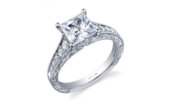0.36tw Semi-Mount Engagement Ring With 2ct Princess Head - sy883