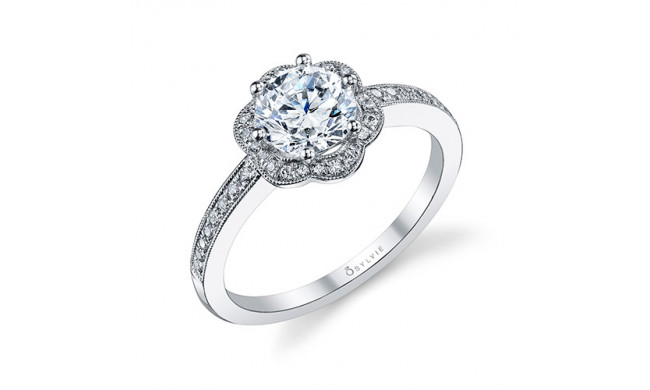 0.20tw Semi-Mount Engagement Ring With 1ct Round Head - s1085