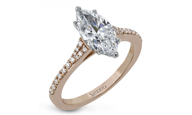 Simon G. Straight 18k Rose Gold Marquise Cut Engagement Ring - LR2507-MQ-R-18KS