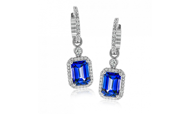 Simon G. Color Earring 18k Gold (White) 3.43 ct Tanzanite 0.45 ct Diamond - TE221-18K-S