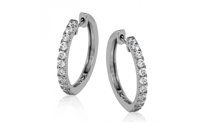 Simon G. Hoop Earring 18k Gold (White) 1.01 ct Diamond - ER368-18K
