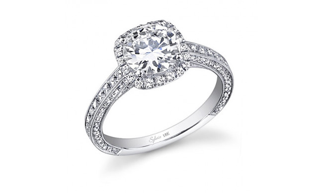 0.73tw Semi-Mount Engagement Ring With 1.5ct Head 3/4 Way - sy652