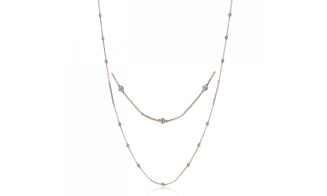 Simon G. Necklace 18k Gold (Rose, White) 0.58 ct Diamond - LP4770-18K