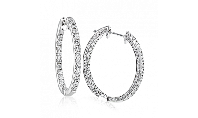 Simon G. Hoop Earring 18k Gold (White) 1.54 ct Diamond - LE4582-18K