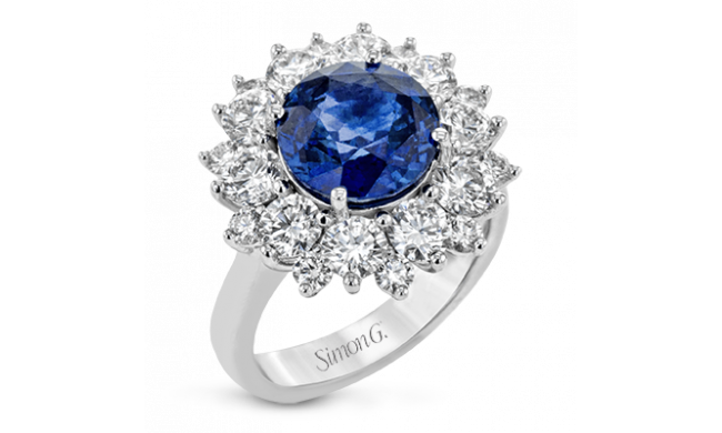 Simon G. Color Ring 18k Gold (White) 4.75 ct Sapphire 2.91 ct Diamond - LR2237-18K-S