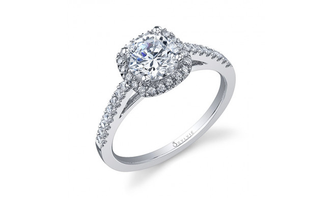 0.41tw Semi-Mount Engagement Ring With 6X5 Cushion Head - sy590