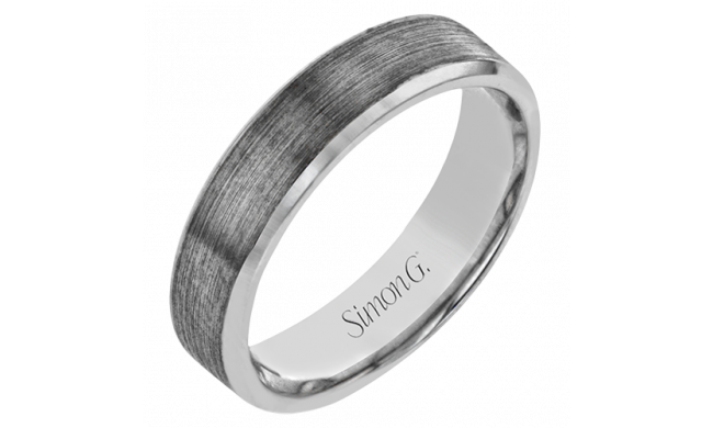 Simon G Men Ring 14k Gold Gray Band (Gray) - LP2196-14KG