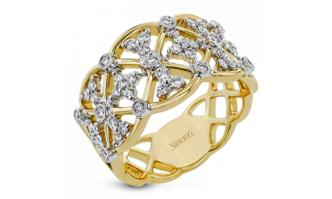 Simon G. Right Hand Ring 18k Gold (White, Yellow) 0.38 ct Diamond - LR2536-18K