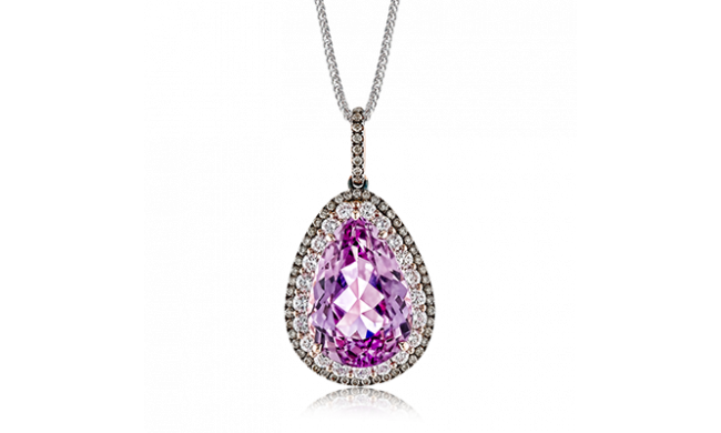 Simon G. Color Pendant 18k Gold (Brown, White) 12.31 ct Kunzite 0.94 ct Diamond - MP1785-18K-S