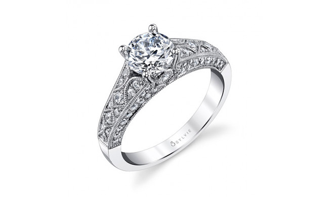 0.51tw Semi-Mount Engagement Ring With 1ct Round Head - s1302