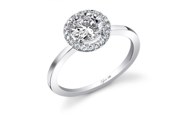 0.14tw Semi-Mount Engagement Ring With 3/4tw Round Head - sy293 rd