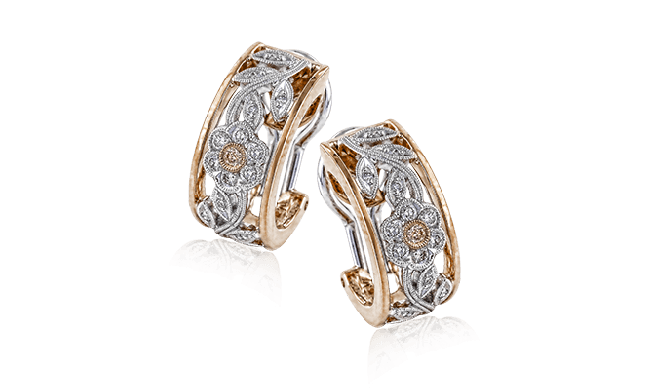 Simon G. Earring 18k Gold (Rose, White) 0.25 ct Diamond - ME1487-R-18KRW