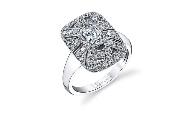 0.57tw Semi-Mount Engagement Ring With 3/4ct Cushion Head - s1228