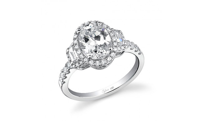 0.66tw Semi-Mount Engagement Ring With 2ct Oval Head - sy596