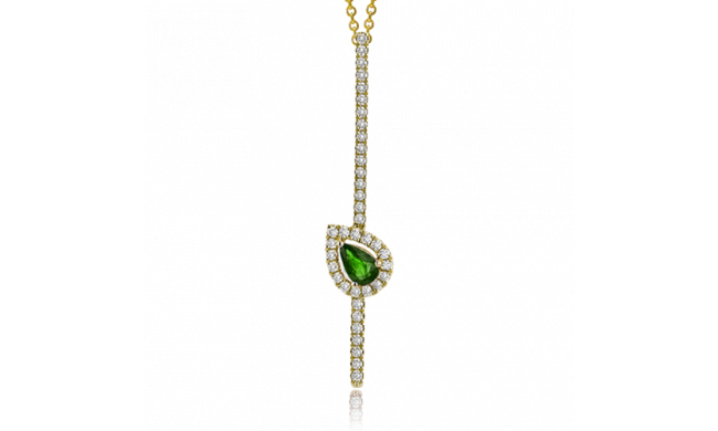 Simon G. Color Pendant 18k Gold (Yellow) 0.2 ct Emerald 0.25 ct Diamond - LP4576-Y-18K-S